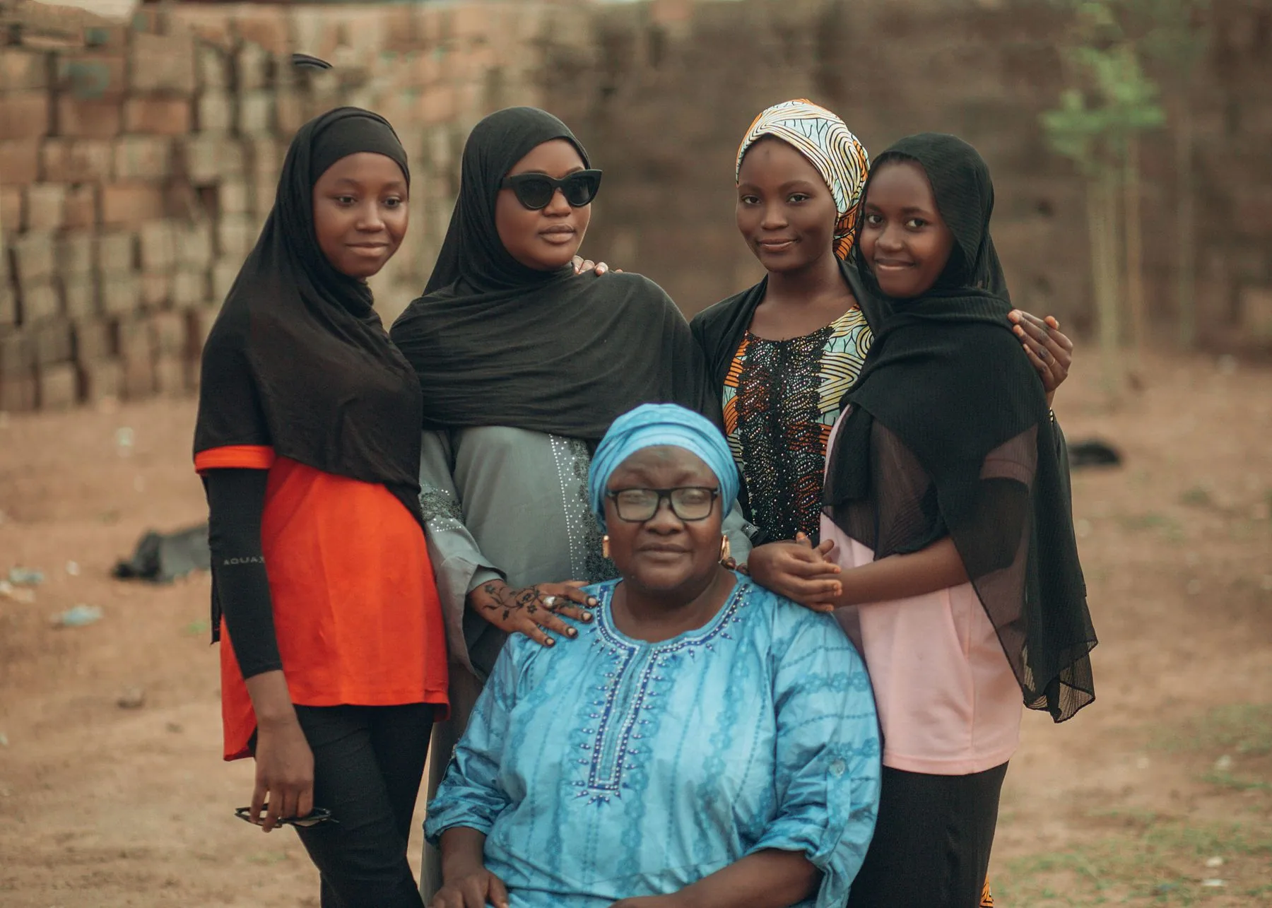 Family members from several generations gathered together